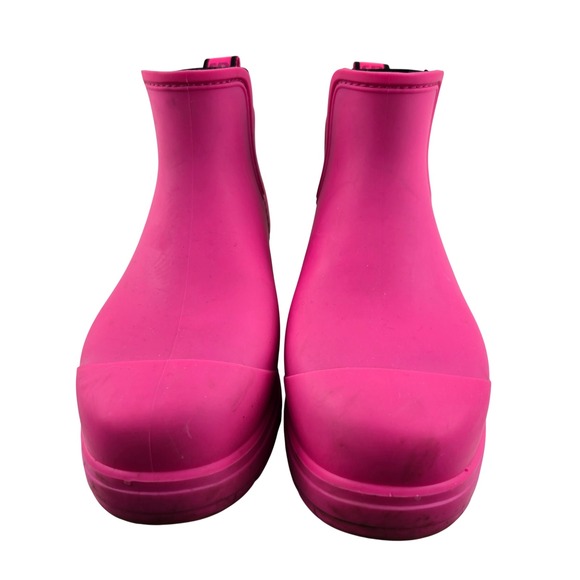 UGG Droplet Rain Boots Taffy Pink Waterproof Chelsea Ankle Bootie Size 8 Neon - Picture 4 of 10